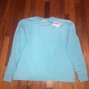 Aqua blue long sleeve T-shirt